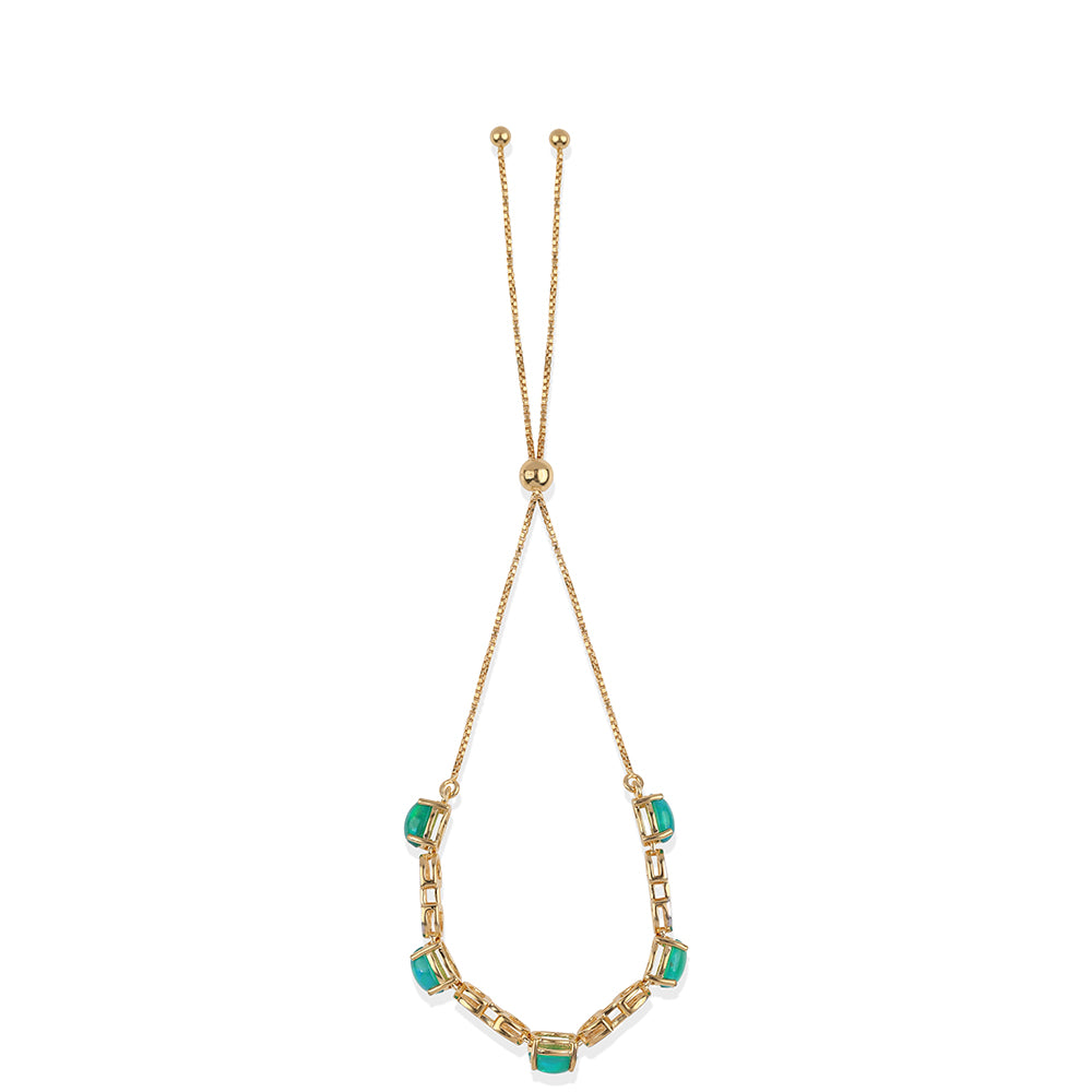 Pulsera de Plata Bañada en Oro con Ópalo Verde Etíope de Lega Dembi y Topacio Blanco 3 