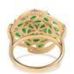 Anillo de Plata Bañada en Oro con Ópalo Verde Etíope de Lega Dembi y Topacio Blanco