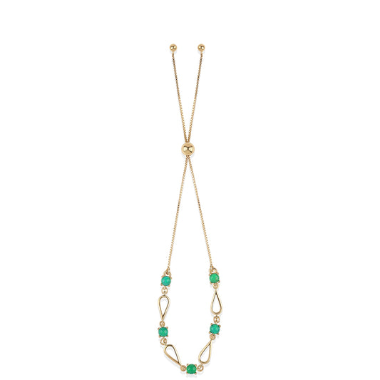 Pulsera de Plata Bañada en Oro con Ópalo Verde Etíope de Lega Dembi