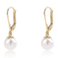 Pendientes de Oro 9K con Perla blanca de agua dulce