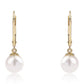 Pendientes de Oro 9K con Perla blanca de agua dulce