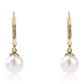 Pendientes de Oro 9K con Perla blanca de agua dulce