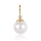 Colgante de Oro 9K con Perla blanca de agua dulce y Zircón Blanco