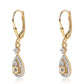 Pendientes de Plata Bañada en Oro con Diamante Azul y Diamante blanco