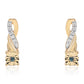 Pendientes de Plata Bañada en Oro con Diamante Azul y Diamante blanco