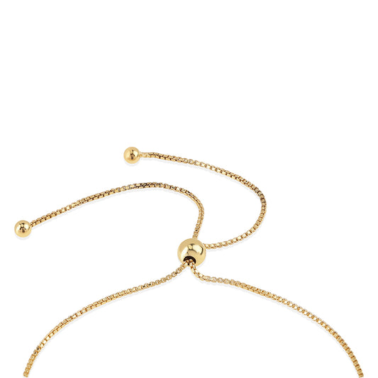 Pulsera de Plata Bañada en Oro con Diamante Azul