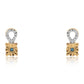 Conjunto de Plata Bañada en Oro con Diamante Azul ( Pendientes +Anillo +Colgante )