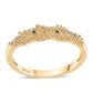 Anillo de Plata Bañada en Oro con Diamante Azul y Diamante blanco
