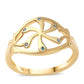 Anillo de Plata Bañada en Oro con Diamante Azul