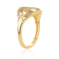 Anillo de Plata Bañada en Oro con Diamante Azul