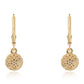 Pendientes de Plata Bañada en Oro con Diamante Azul
