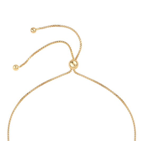 Pulsera de Plata Bañada en Oro con Diamante Azul