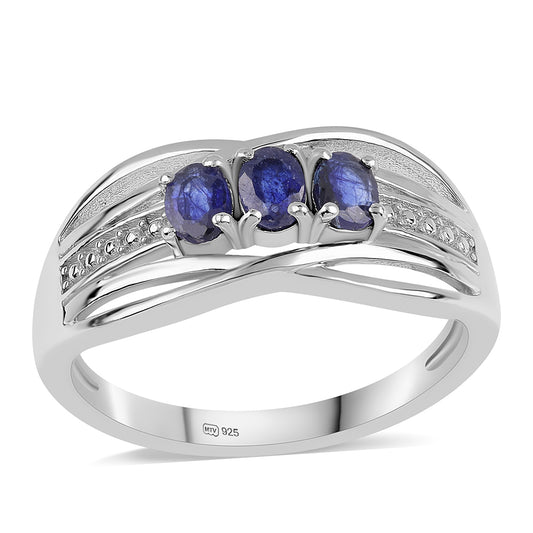 Anillo de Plata con Zafiro Azul Australiano