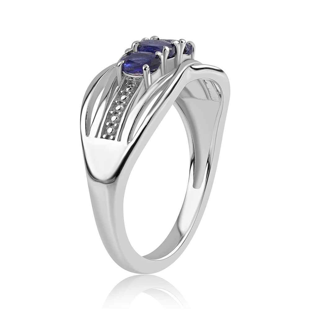 Anillo de Plata con Zafiro Azul Australiano 2 