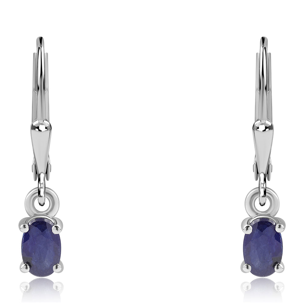 Pendientes de Plata con Zafiro Azul Australiano