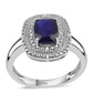 Anillo de Plata con Zafiro Azul Australiano y Topacio Blanco