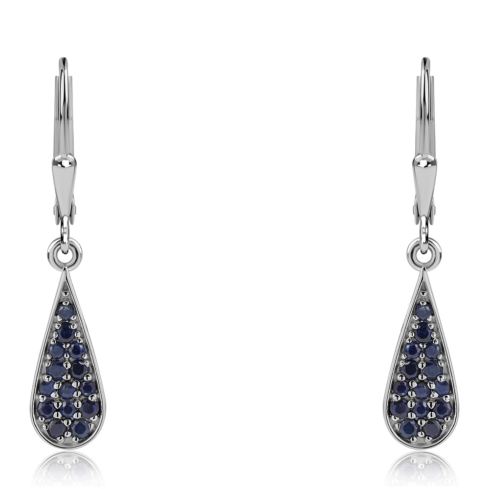 Pendientes de Plata con Zafiro Azul Australiano