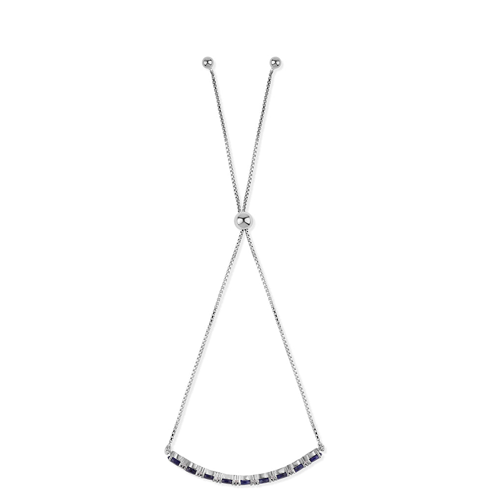 Pulsera de Plata con Zafiro Azul Australiano y Topacio Blanco 3 