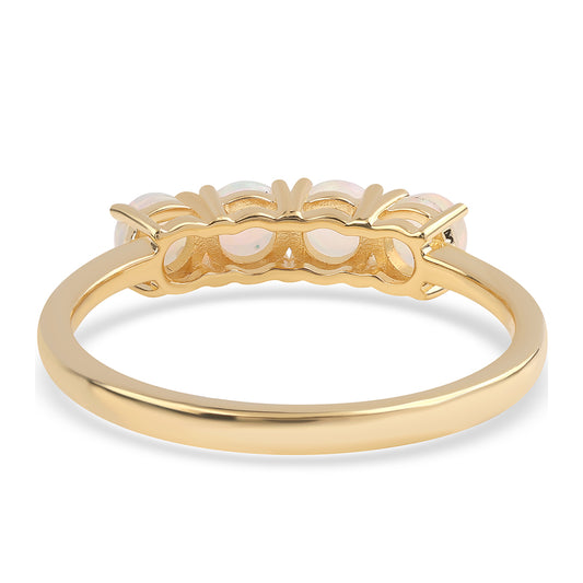 Anillo de Plata Bañada en Oro con Ópalo Etíope de Lega Dembi