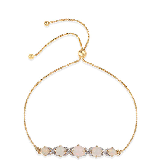 Pulsera de Plata Bañada en Oro con Ópalo Etíope de Lega Dembi