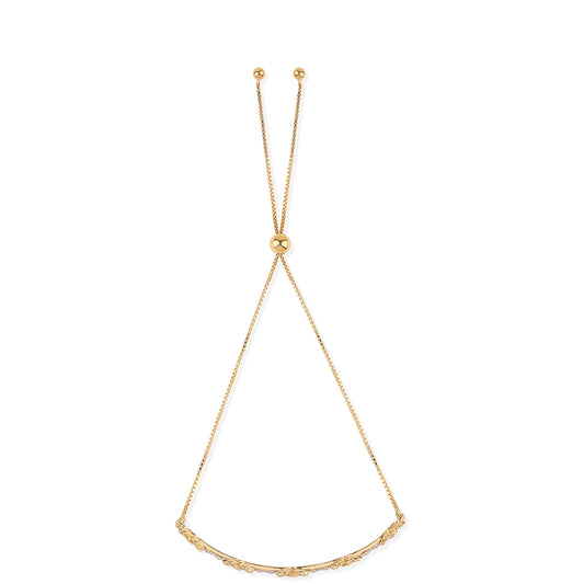 Pulsera de Plata Bañada en Oro con Diamante Rojo y Diamante blanco