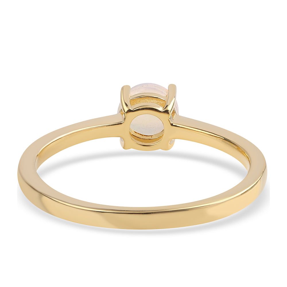 Anillo de Plata Bañada en Oro con Ópalo Etíope de Lega Dembi