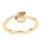 Anillo de Plata Bañada en Oro con Diamante Rojo