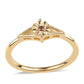 Anillo de Plata Bañada en Oro con Diamante Rojo