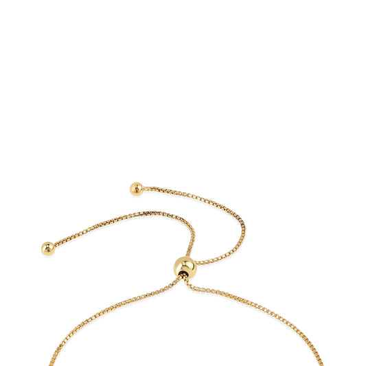 Pulsera de Plata Bañada en Oro con Diamante Rojo