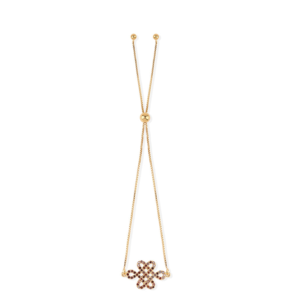 Pulsera de Plata Bañada en Oro con Diamante Rojo 3 