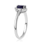 Anillo de Plata con Zafiro Azul Australiano y Topacio Blanco