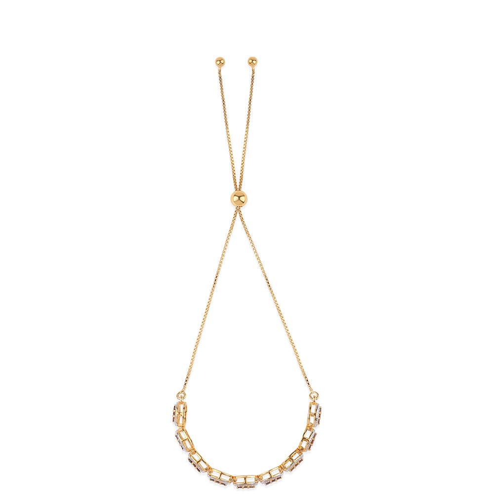 Pulsera de Plata Bañada en Oro con Diamante Rojo 3 
