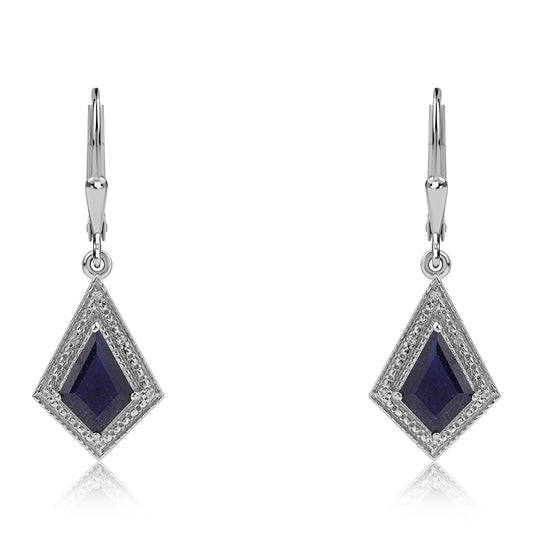Pendientes de Plata con Zafiro Azul Australiano y Topacio Blanco
