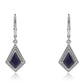 Pendientes de Plata con Zafiro Azul Australiano y Topacio Blanco
