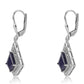 Pendientes de Plata con Zafiro Azul Australiano y Topacio Blanco