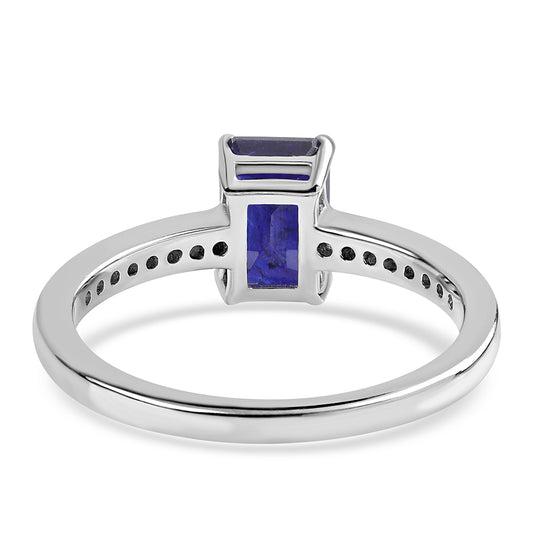Anillo de Plata con Zafiro Azul Australiano y Topacio Blanco