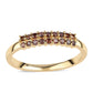 Anillo de Plata Bañada en Oro con Diamante Rojo