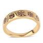 Anillo de Plata Bañada en Oro con Diamante Rojo