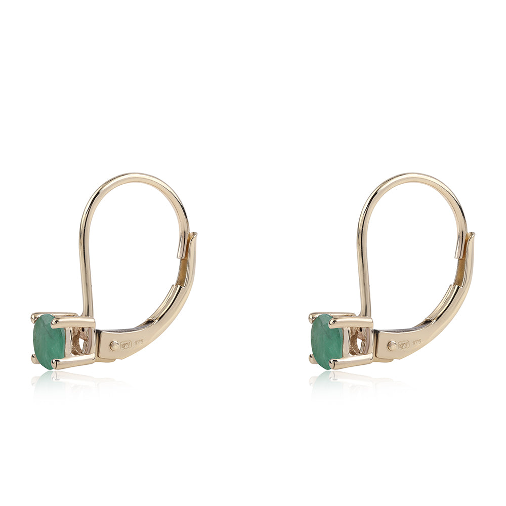 Pendientes de Oro 9K con Esmeralda de Brasil 3 