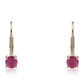 Pendientes de Oro 9K con Rubí de Tailandia