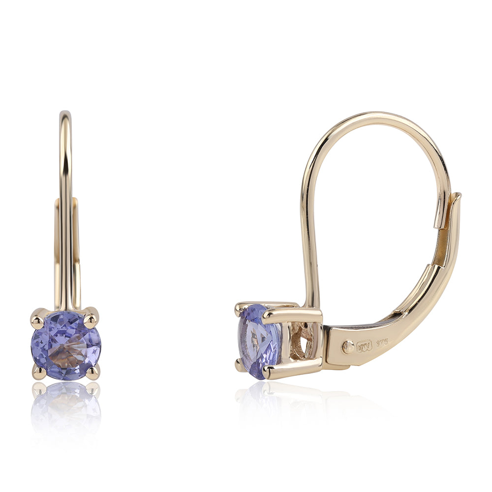 Pendientes de Oro 9K con Tanzanita AA