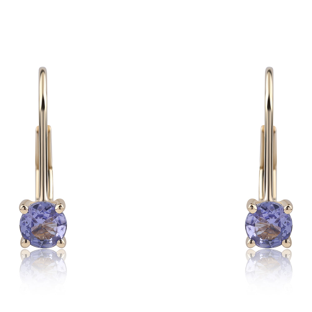 Pendientes de Oro 9K con Tanzanita AA 2 