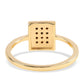 Anillo de Plata Bañada en Oro con Diamante Negro y Diamante blanco