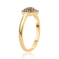 Anillo de Plata Bañada en Oro con Diamante Negro