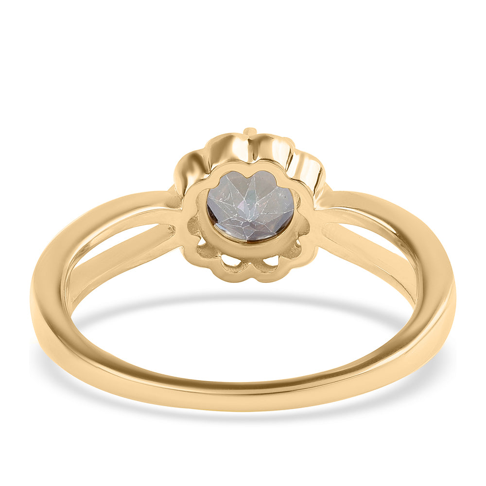 Anillo de Plata Bañada en Oro con Topacio Místico 3 