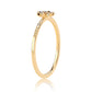 Anillo de Plata Bañada en Oro con Diamante Negro y Diamante blanco