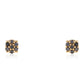 Pendientes de Plata Bañada en Oro con Diamante Negro