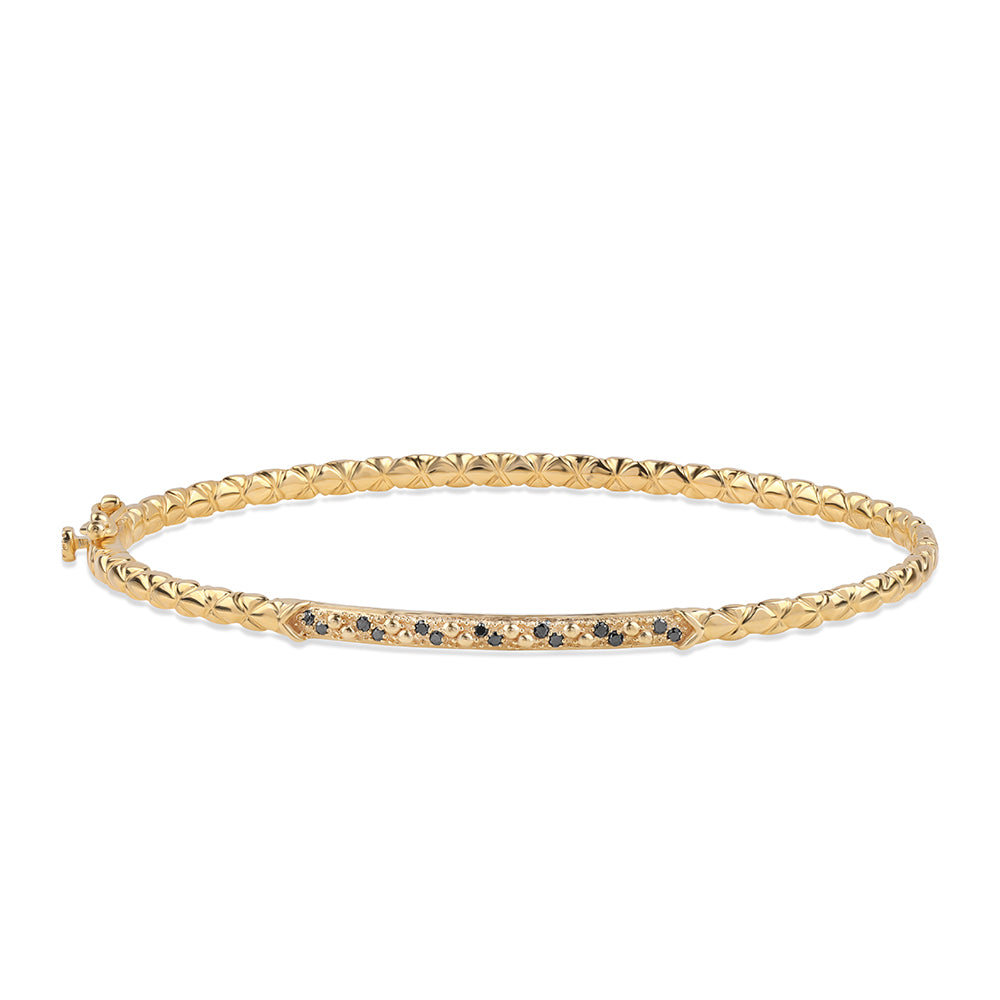 Pulsera de Plata Bañada en Oro con Diamante Negro 1 
