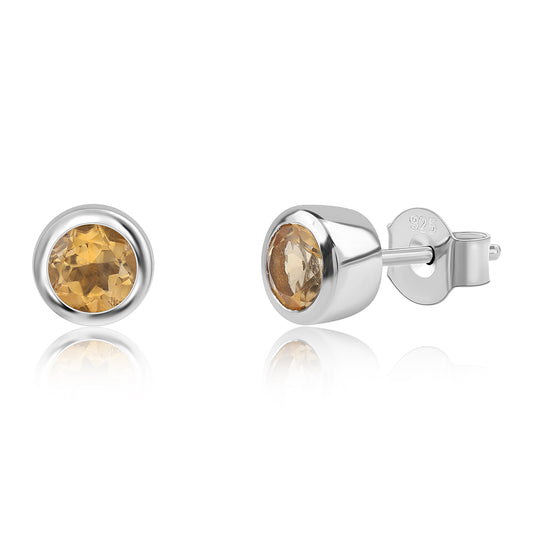 Pendientes de Plata con AA Citrino de Brasil