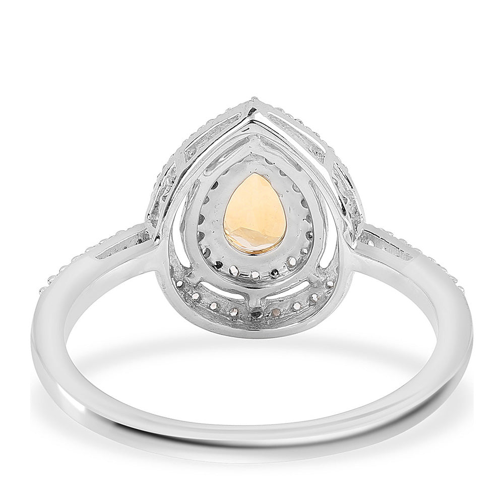 Anillo de Plata con AA Citrino de Brasil y Topacio Blanco 3 
